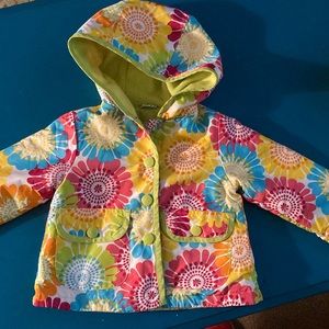 Toddler rain jacket-Carters. fun, bright fleece lined, hooded. .